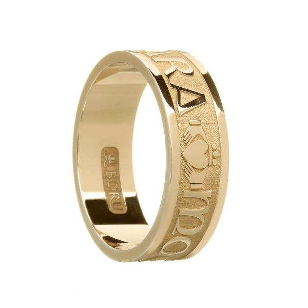 Gents Mo Anam Cara My Soul Mate Irish Ring 14k Gold