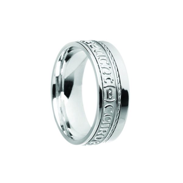 Grá Dilseact Cairdeas Siorai II Love Loyalty Friendship Irish Ring White Gold