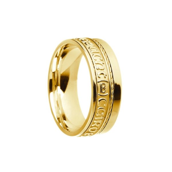 Grá Dilseact Cairdeas Siorai II Love Loyalty Friendship Irish Ring 14k Yellow Gold