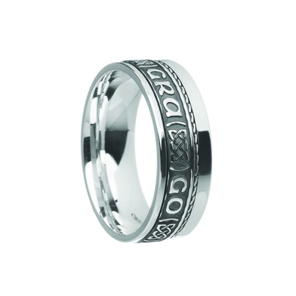 Grá Go Deo Siorai II Love Forever Irish Ring Sterling Silver