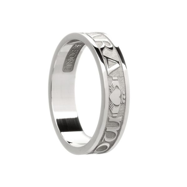 Ladies Mo Anam Cara My Soul Mate Irish Ring White Gold