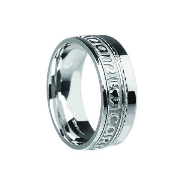 Mo Anam Cara Siorai II My Soul Mate Irish Ring White Gold